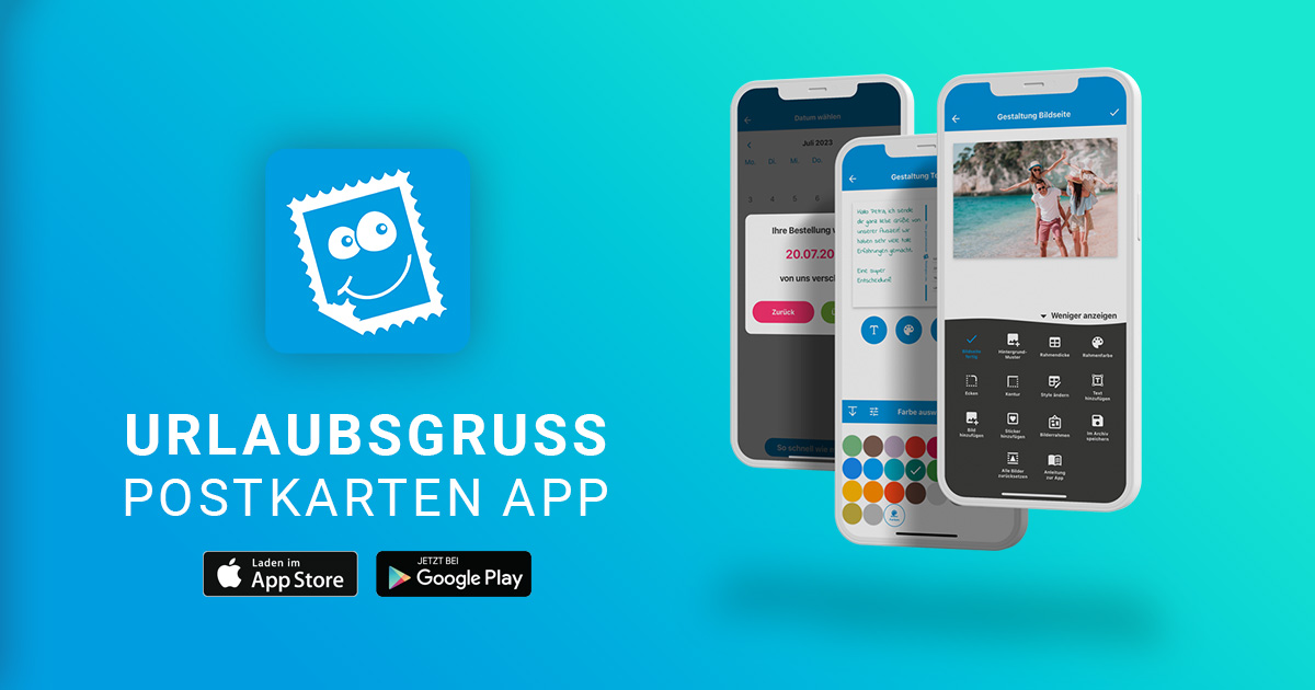 Gratis Postkarte mit der Urlaubsgruss App versenden
